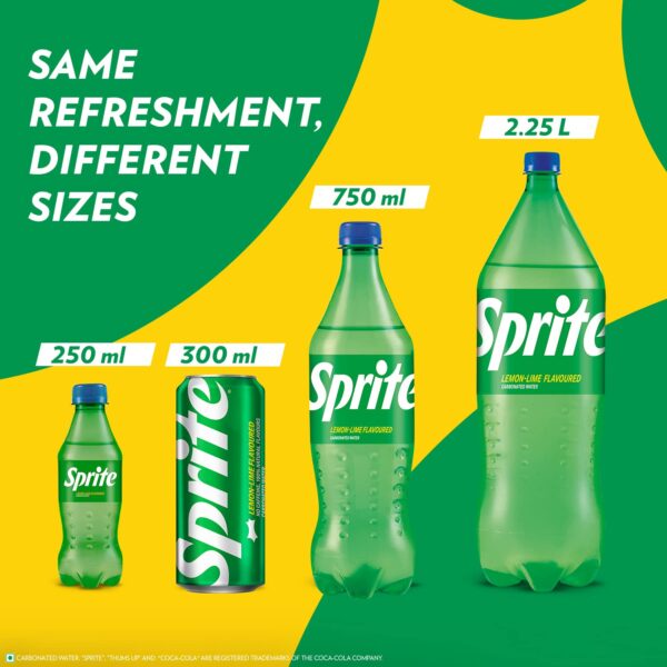 Sprite Lemon-Lime Flavoured Cold Drink | Refreshing Taste | Clear Soft Drink with No Added Colours, 2.25 L - Image 4