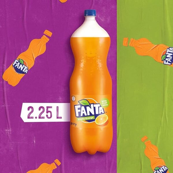 Fanta Orange Flavored Cold Drink | Soft Drink with Added Orange Flavour 2.25 L - Image 4
