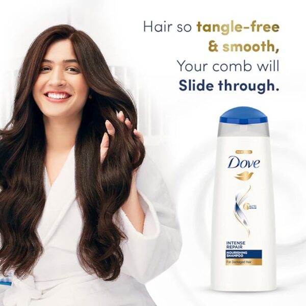 Dove Intense Repair Shampoo 1 L, Repairs Dry and Damaged Hair, Strengthening for Smooth & Strong Hair -Men & Women - Image 5