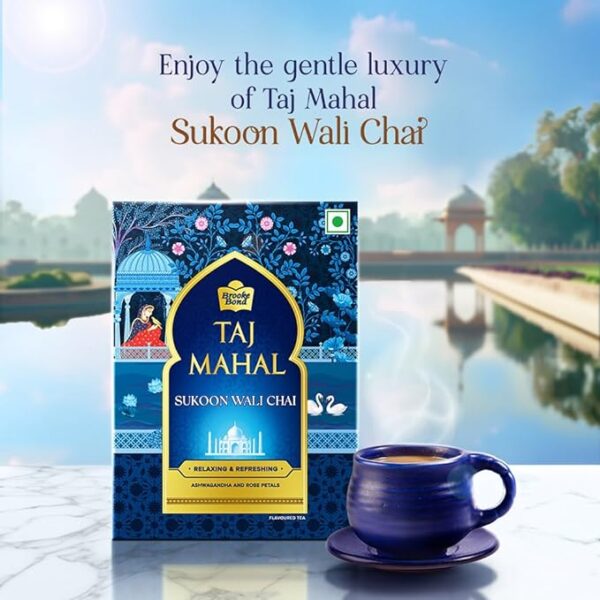 Taj Mahal Sukoon Wali Chai - 250gms | Ashwagandha and Rose | Relaxing & Refreshing Tea - Image 2