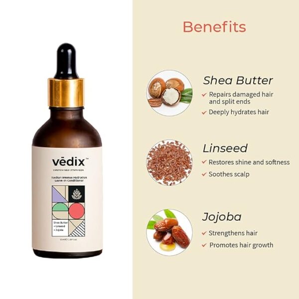Vedix Rachan Intense Damage Restore Leave In Conditioner, Customized Ayurvedic Hair Serum For Dry Frizzy Hair - Image 7