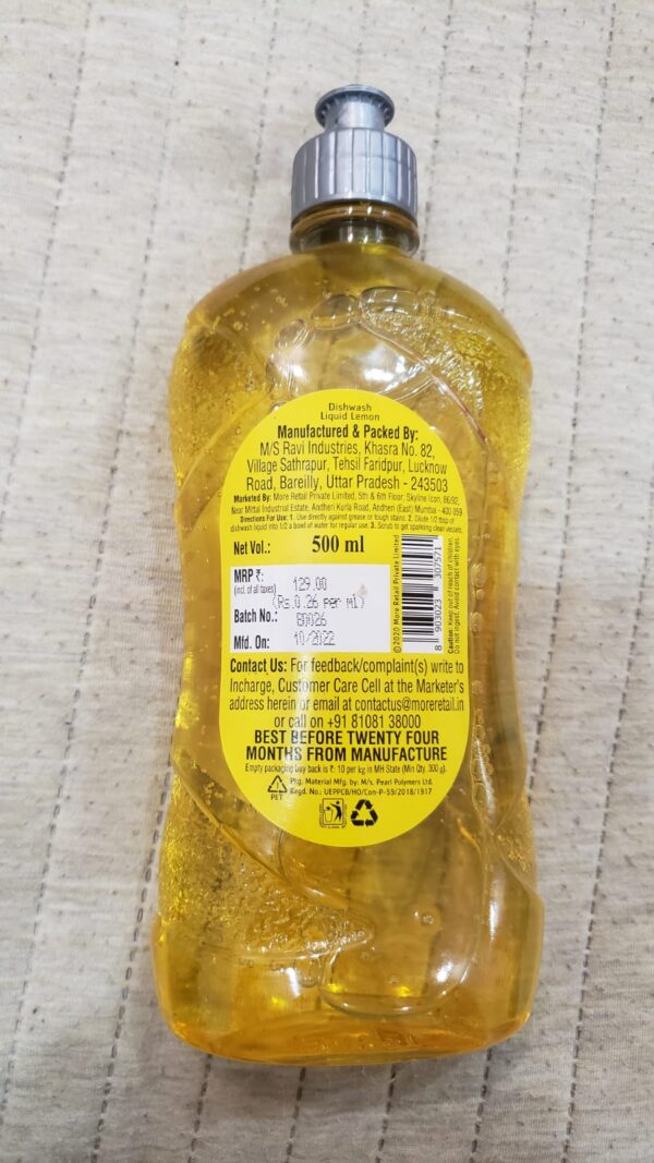 Vow Liquid Dishwash, Lemon, 850ml - Image 2